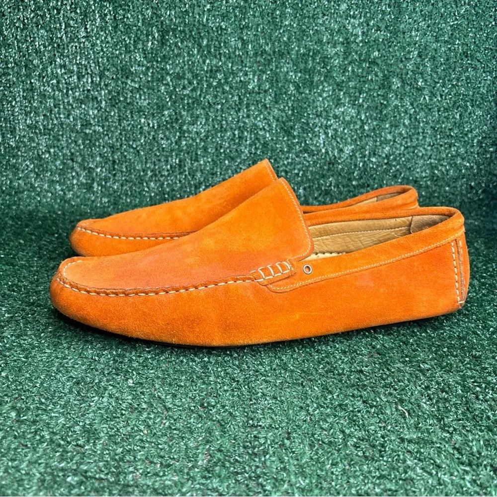 To Boot New York Driver Moc Loafer Size 12 Orange Suede Dress Shoes - Picture 3 of 12